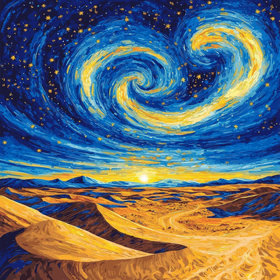 Vincent Van Gogh Inspired Starry Night In The Sahara Number Painting