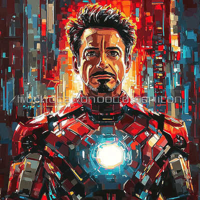 Robert Downey Jr.: The Iron Man Behind The Curtain Paint By Numbers Art