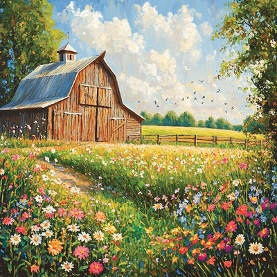 Grant Wood Inspired Country Charm Paint By Numbers Art