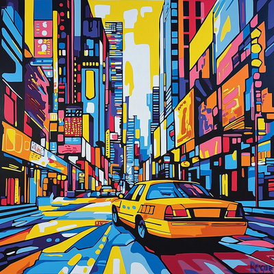 Roy Lichtenstein Inspired Vibrant Streets DIY Paint By Numbers