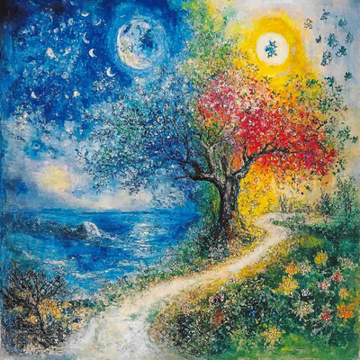 Marc Chagall Inspired Whimsical Seasonal Transition Paint By Numbers