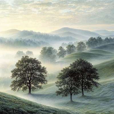 Caspar David Friedrich Inspired Misty Morning Paint By Numbers Art