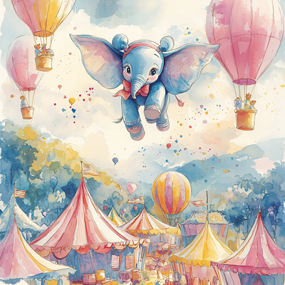 Dumbo's Dreamy Circus Adventure - Disney Inspired Paint By Numbers Art