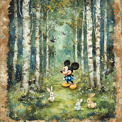 Mickey Mouse Woodland Adventure - Disney Inspired Number Painting