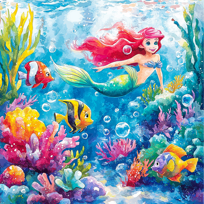 The Little Mermaid's Sea Adventure - Disney Inspired Numbered Painting Kits