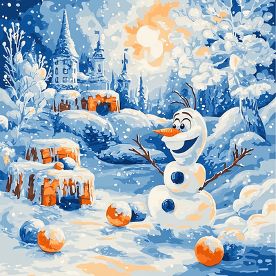 Olaf's Snowy Playground - Disney Inspired Number Painting