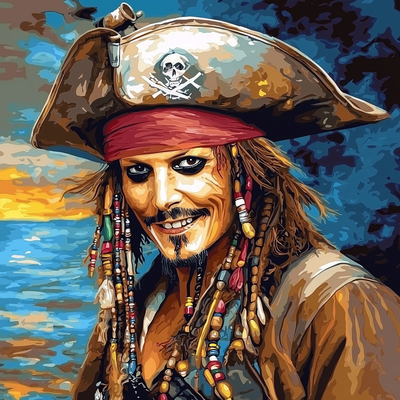 Johnny Depp: Embracing The Whimsical World Of Jack Sparrow Paint By Numbers