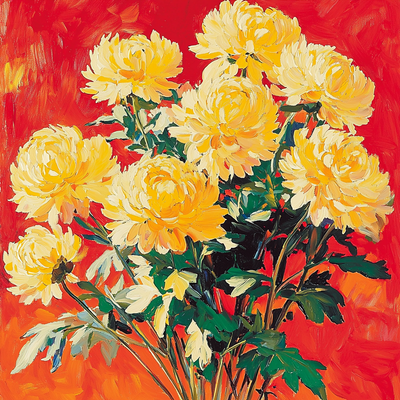 Édouard Manet Inspired Chrysanthemum Chorus Paint By Numbers Kits