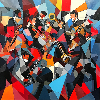 Pablo Picasso Inspired Cubist Jazz Vibes Paint By Color