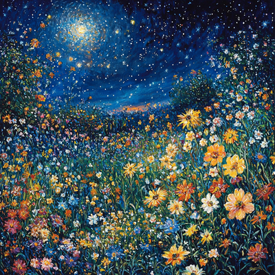 Claude Monet Inspired Mystical Night Blooms Paint By Numbers Art