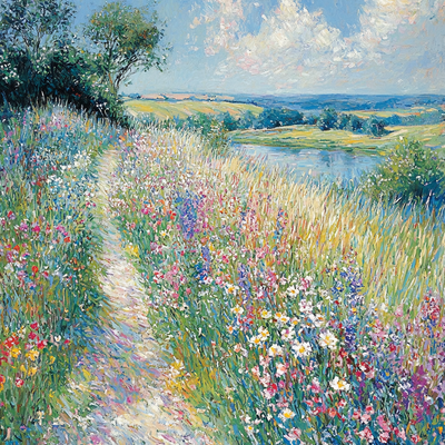 Claude Monet Inspired Enchanted Meadow Paint By Numbers Art