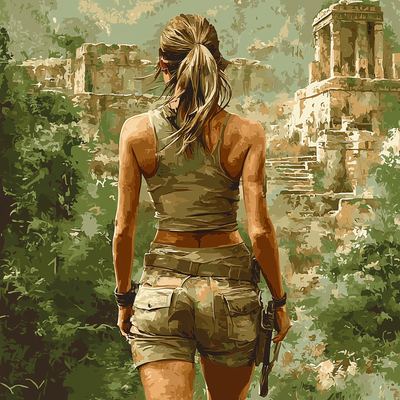 Angelina Jolie: Beyond Tomb Raider's Adventurous Spirit Number Painting