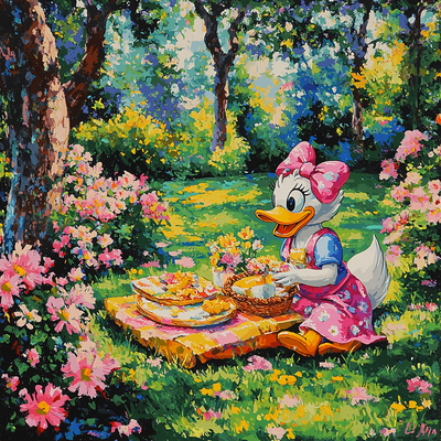 Daisy Duck's Fun Day Out - Disney Inspired Painting By Numbers Kit