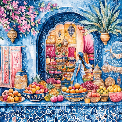 Jasmine's Magical Market - Disney Inspired Paint By Numbers Art