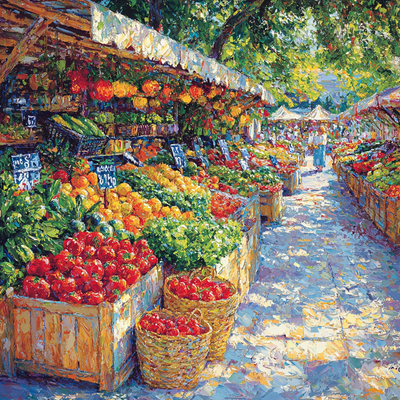 Claude Monet Inspired Vibrant Markets Number Painting