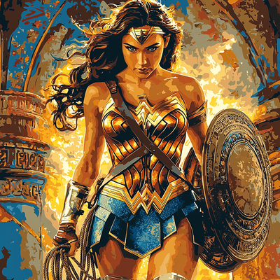 Gal Gadot: The Empowering Spirit Of Wonder Woman Paint By Numbers Art