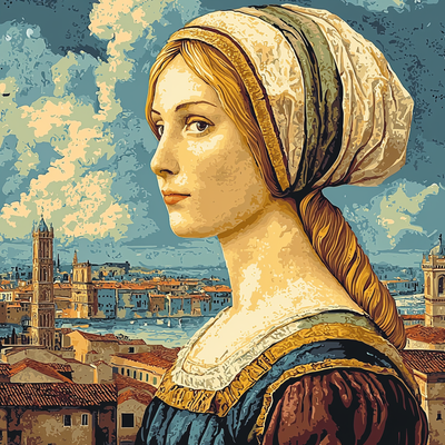 Leonardo Da Vinci Inspired Renaissance Historical Portrait Paint By Numbers