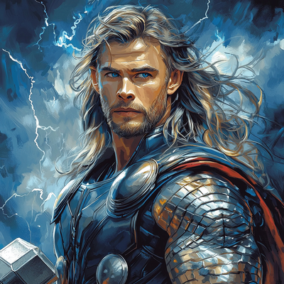 Chris Hemsworth: Roaring As The Thunder God DIY Paint By Numbers