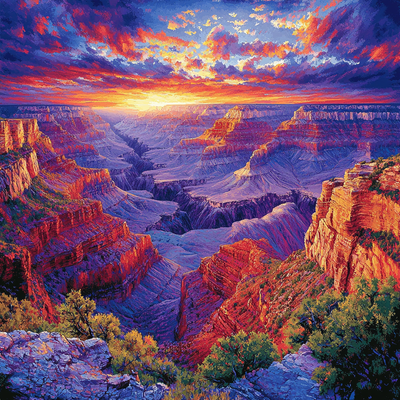 Thomas Moran Inspired Colorful Canyon Paint By Numbers Kits