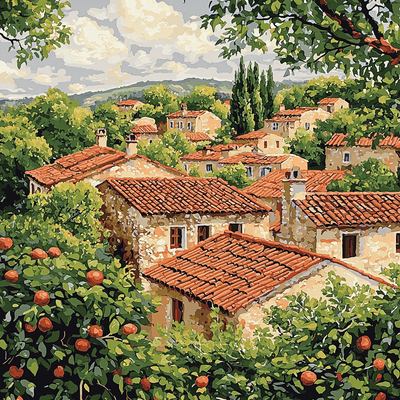 Pierre-Auguste Renoir Inspired Retro Rooftops Paint By Numbers Art