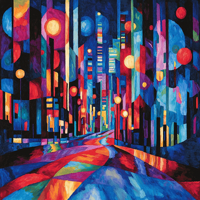 Georgia O'Keeffe Inspired City Lights Nocturne Paint By Numbers Kits