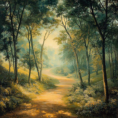 Thomas Gainsborough Inspired Forest Pathway DIY Paint By Numbers