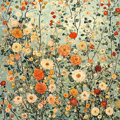 Gustav Klimt Inspired Elegant Floral Fusion Paint By Number