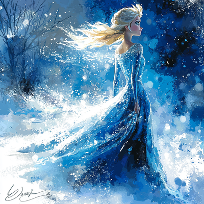 Frozen Elsa Winter Wonderland - Disney Inspired Numbered Painting Kits