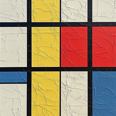 Piet Mondrian Inspired Mondrian's Urban Rhythm Paint By Number