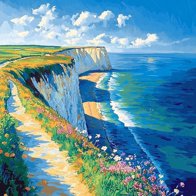 David Hockney Inspired Hockney's Coastal View Paint By Number