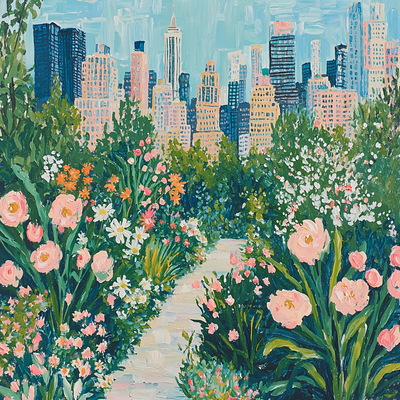 Claude Monet Inspired Monet's Urban Bloom Number Painting