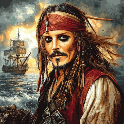 Johnny Depp: Embarking On A Tim Burton Fantasy Painting Number Kit