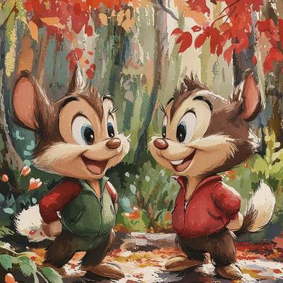 Chip And Dale's Mischievous Fun - Disney Inspired Painting Number Kit