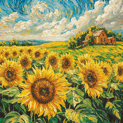 Vincent Van Gogh Inspired Sunlit Fields Paint By Numbers Art