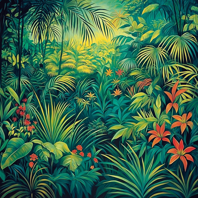 Henri Rousseau Inspired Rousseau's Enchanted Jungle Paint By Number