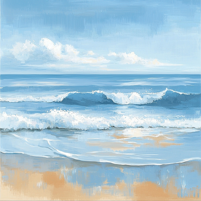 Monet Inspired Ocean Of Tranquility Number Painting