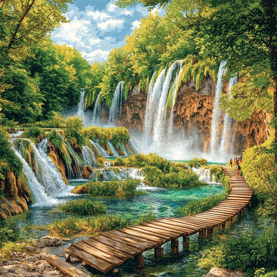 Plitvice Lakes - Croatia Paint By Number