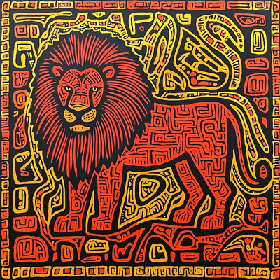 Keith Haring Inspired Animal Spirit Number Painting