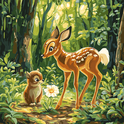 Bambi's Forest Celebration - Disney Inspired Painting By Numbers Kit