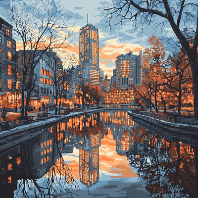 Edward Hopper Inspired City Reflections Paint By Numbers Art