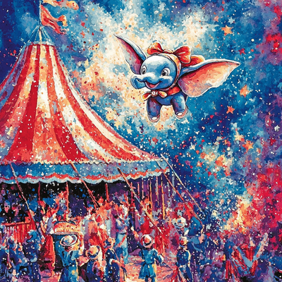 Dumbo's Big Top Triumph - Disney Inspired Painting By Numbers Kit