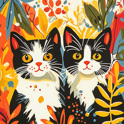 Henri Matisse Inspired Feline Fantasy Paint By Numbers Art