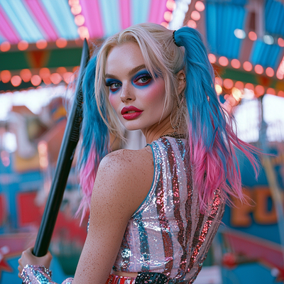 Margot Robbie: Harley Quinn's Colorful Chaos Number Painting