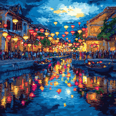 Hoi An Lantern Festival - Vietnam Paint By Number