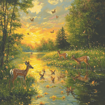 Monet Inspired Wildlife Reverie Paint By Numbers Kits