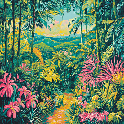 Henri Rousseau Inspired Exotic Tropics Paint By Numbers Art