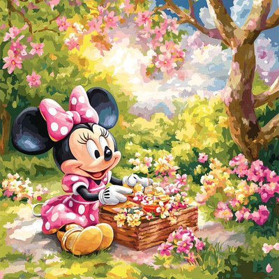 Minnie Mouse's Spring Picnic - Disney Inspired Number Painting