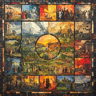 Courbet Inspired Historical Tapestry Of Time Number Painting