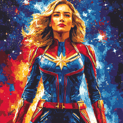 Brie Larson: The Empowered Spirit Of Captain Marvel Paint By Numbers