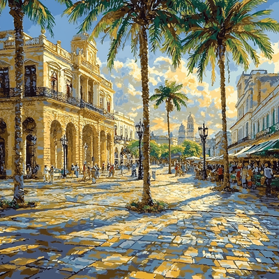 Havana Old Town Numbered Painting Kits